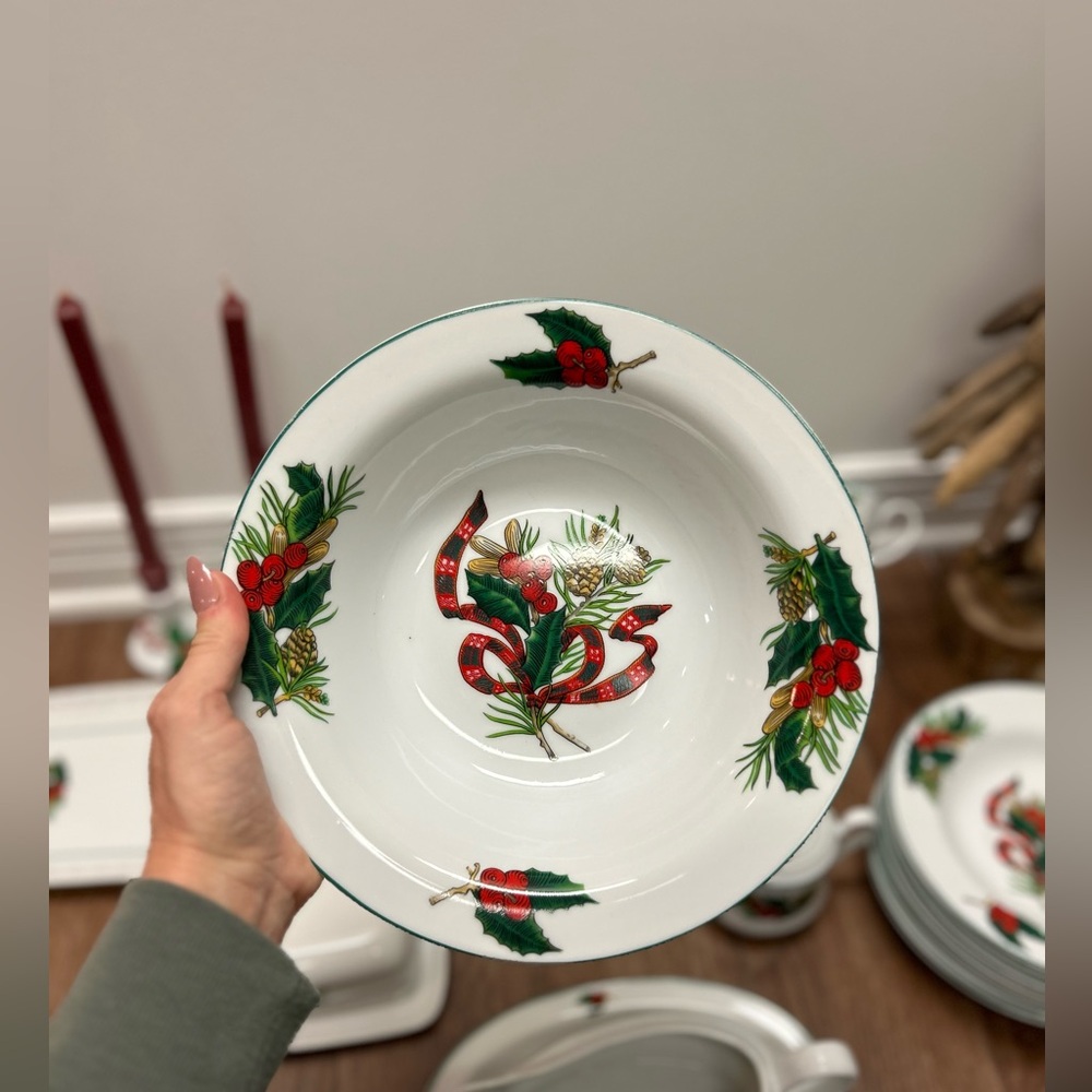 🎄4X Kopin Christmas heritage side plates/bowl